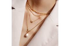  TRAILBLAZER - Link necklaces - Silver / 14kt GP - 43cm